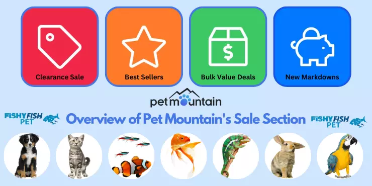 Overview of Pet Mountain's Sale Section FishyFish Pet